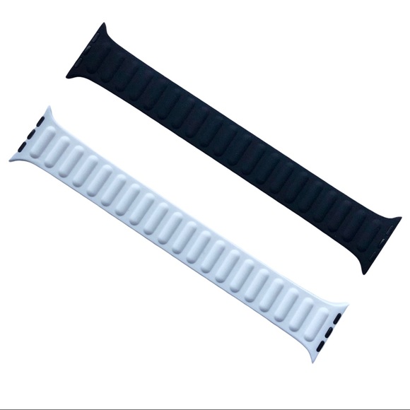 2 SOLO Loop Silicone Bands Apple Watch 38/40/41mm Size 10 LARGE White Black - Picture 1 of 8